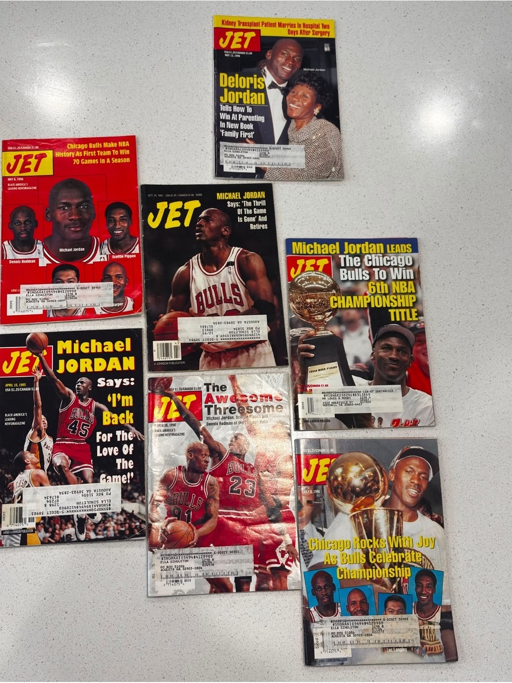 Michael Jordan JET Magazine Lot 7 1993-96 Retirement I’m Back Bulls #R77